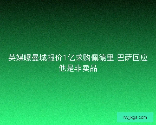 英媒曝曼城报价1亿求购佩德里 巴萨回应他是非卖品